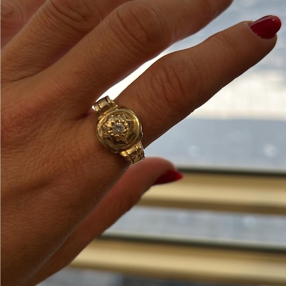 Unique vintage ring with diamond, 14K - Picture 5 of 5